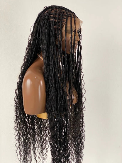 HUMAN HAIR FLIP OVER CORNROWS BOHO BRAIDS