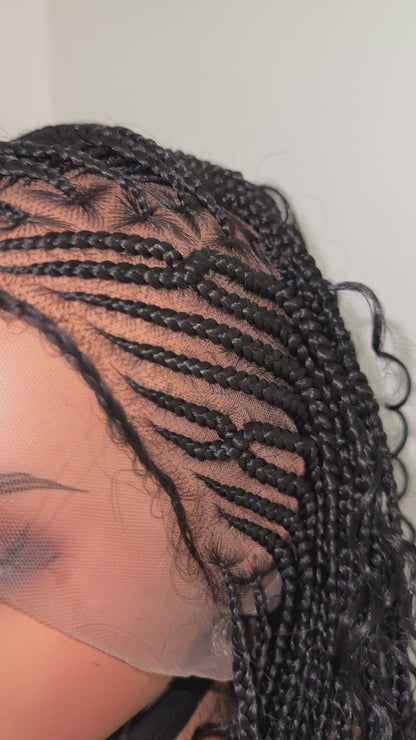 HUMAN HAIR FLIP OVER CORNROWS BOHO BRAIDS